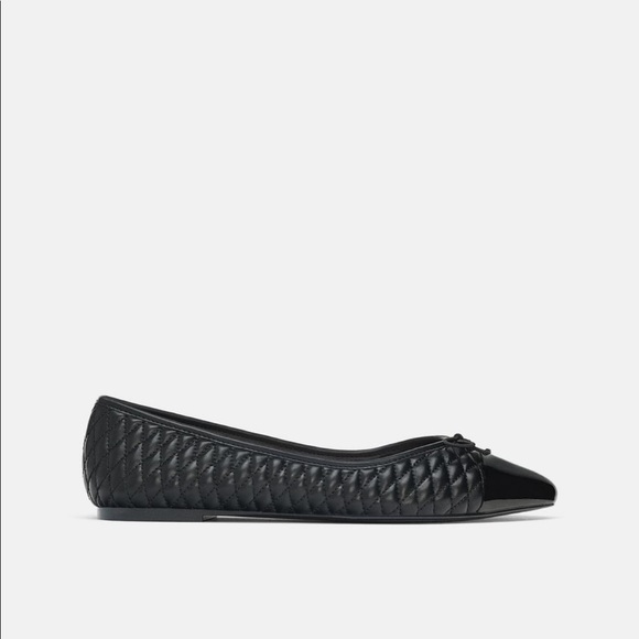 ZARA black quilted flats size 6 1/2 NWT - Picture 3 of 5
